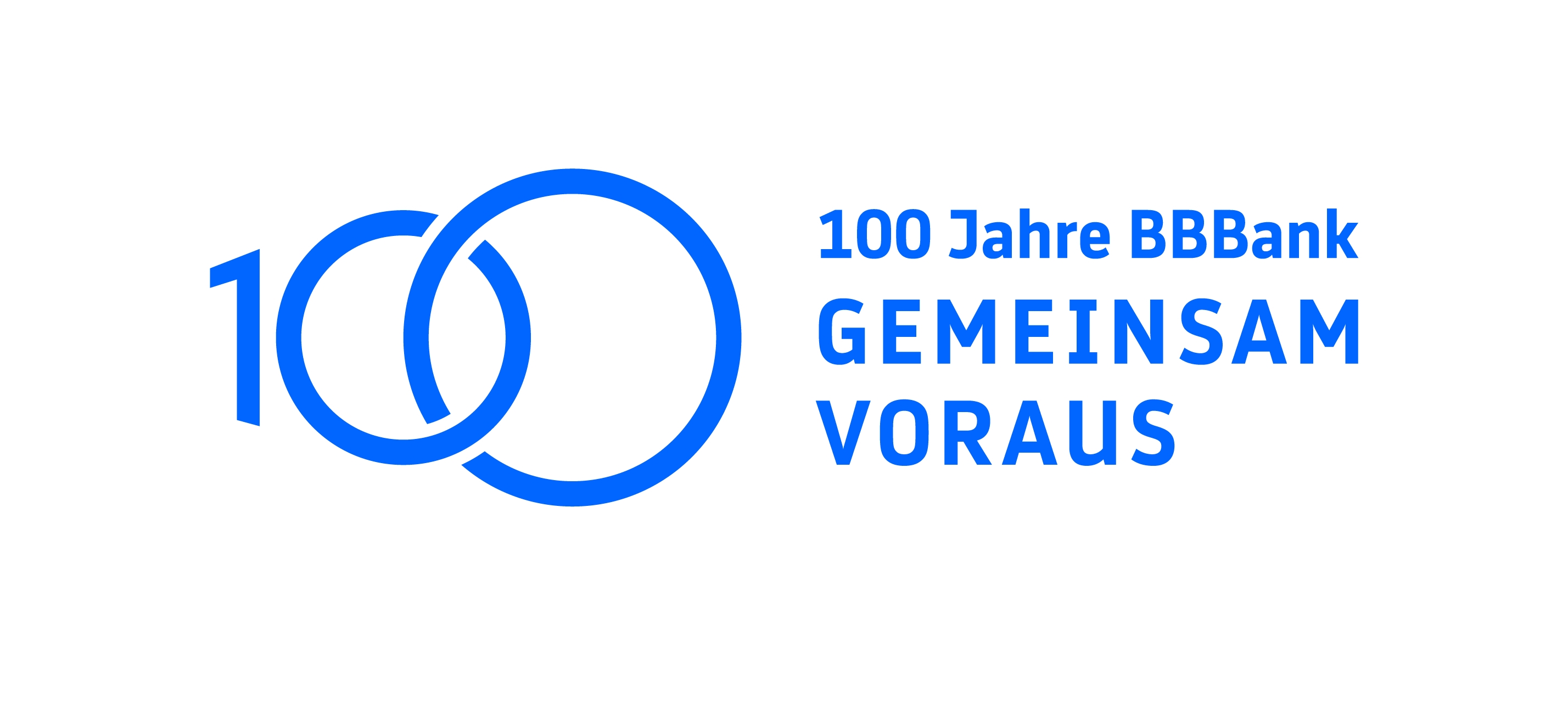 100 Jahre BBBank Logo mit Jubilaeumsclaim CMYK